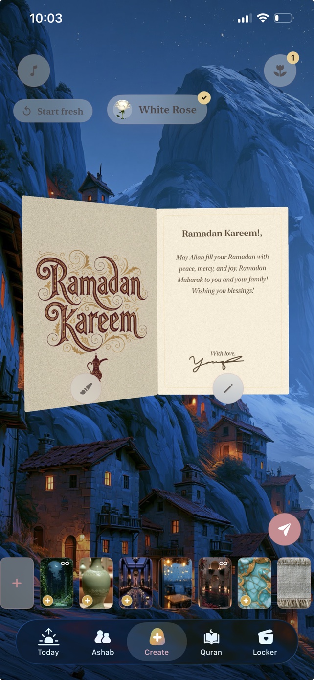 An open paper card in the Hablobi craft room